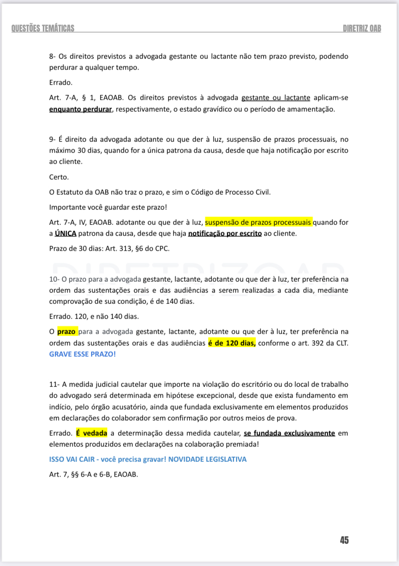 Sinalização de TODAS as novidades legislativas! Novidades Legislativas SEMPRE são cobradas!